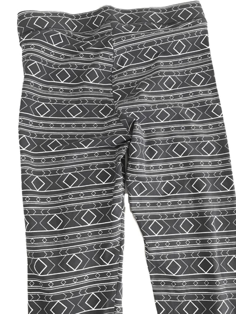 PINK Victoria's Secret VS Small Gray White Cotton Geometric Dog Stretch Leggings - Picture 3 of 11